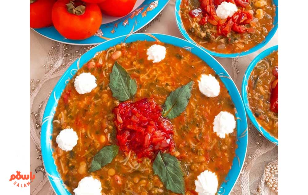 سبزی آش گوجه فرنگی همدانی با لپه