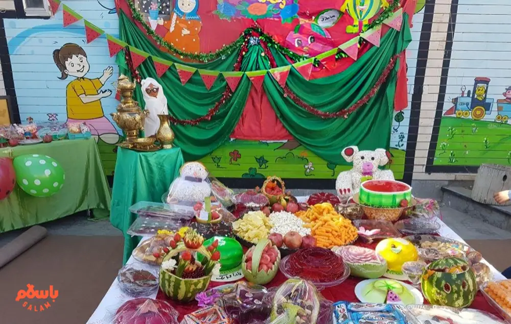 تزیین شب یلدا برای مدرسه ساده