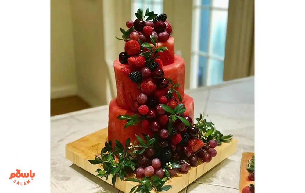 ساخت کیک با هندوانه شب یلدا