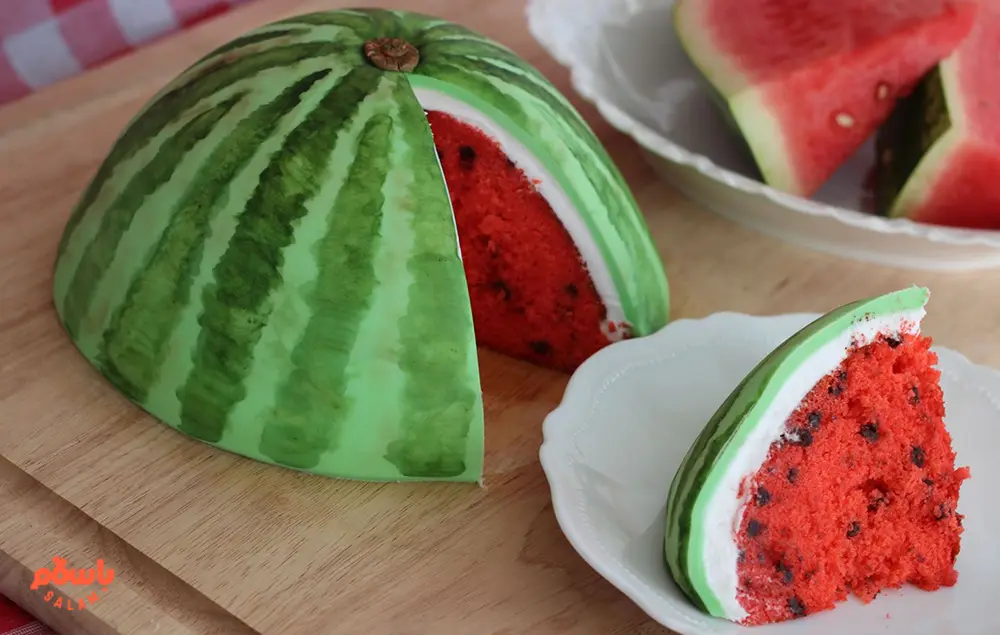 کیک شب یلدا طرح هندوانه	