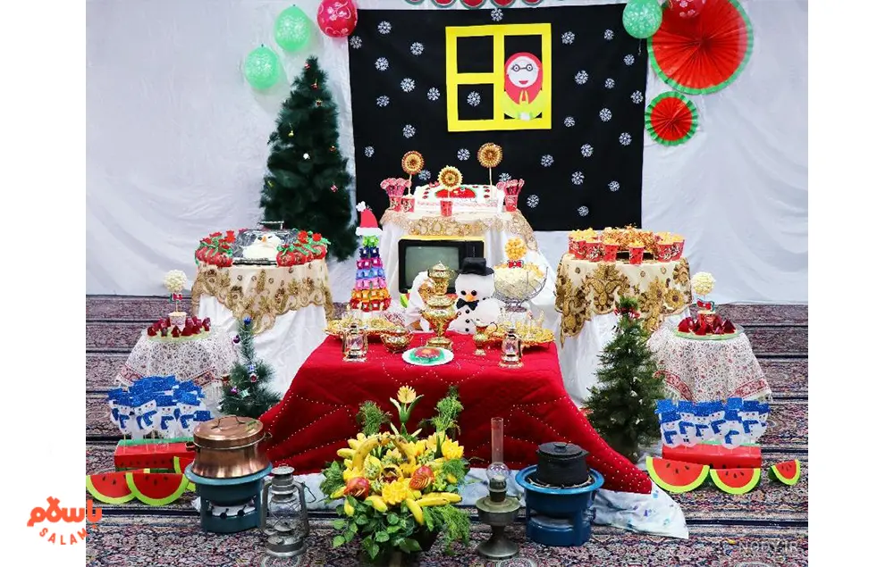 تزیین شب یلدا برای مدرسه ساده