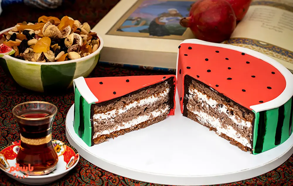 طرز تهیه کیک هندوانه شب یلدا