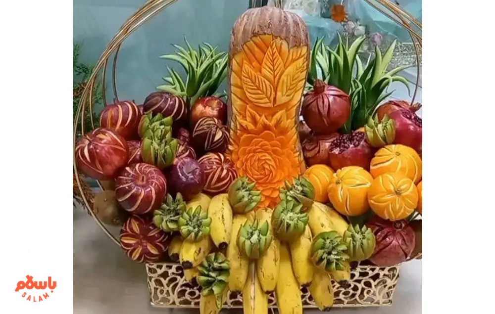 تزیین کدو برای شب یلدا با گل