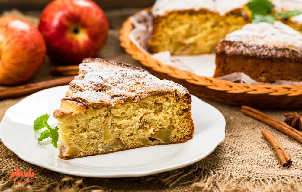 طرز تهیه کیک سیب و دارچین با ماست