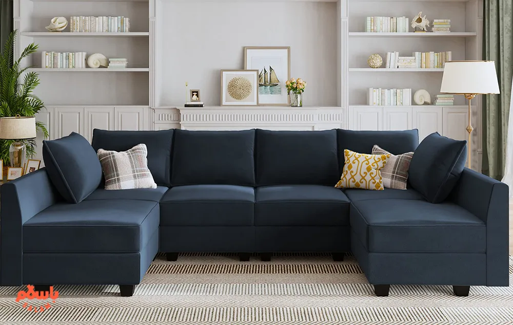 چیدمان مبل ال و راحتی کنار هم