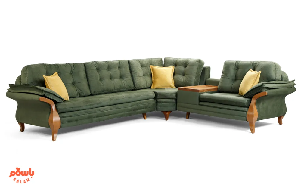 چیدمان مبل ال در پذیرایی مربع