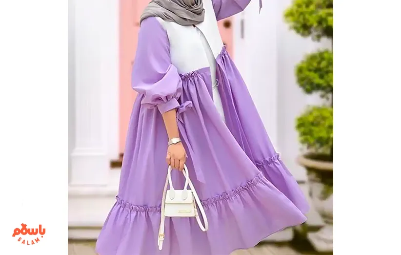 مانتو بلند چین‌دار با فرم زنانه 