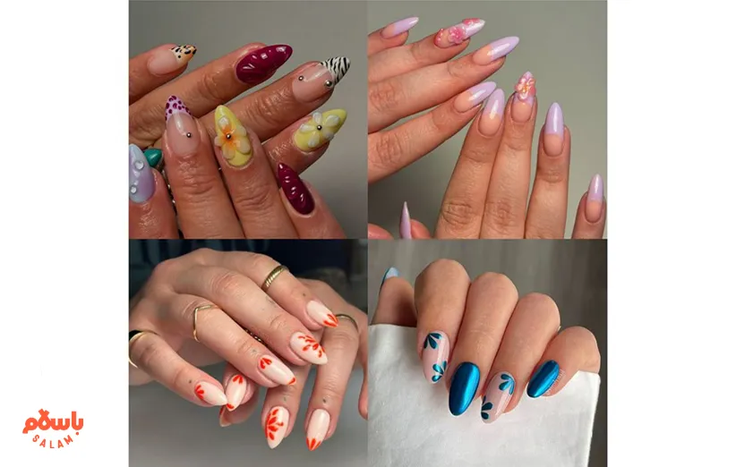 ناخن‌های گل‌دار چهارفصل 