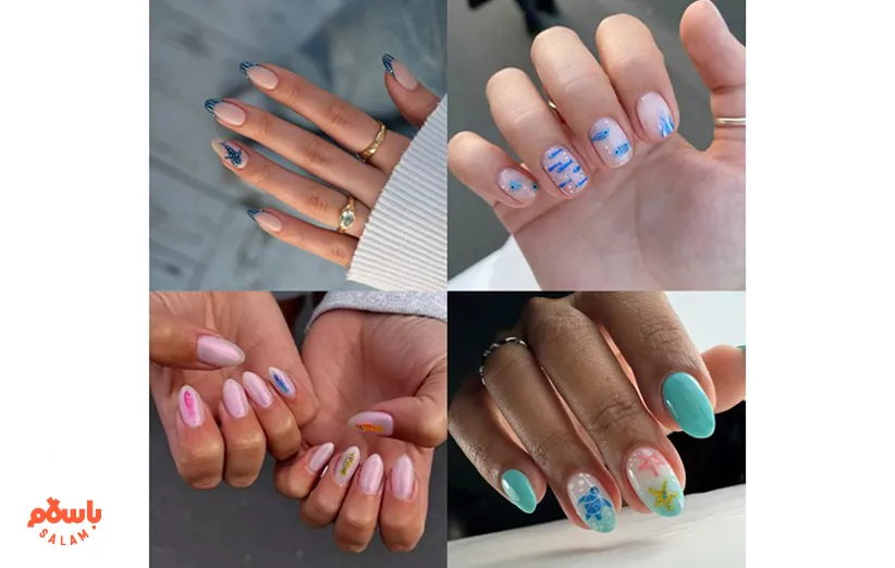 طرح ناخن ساحلی با سبک استوایی