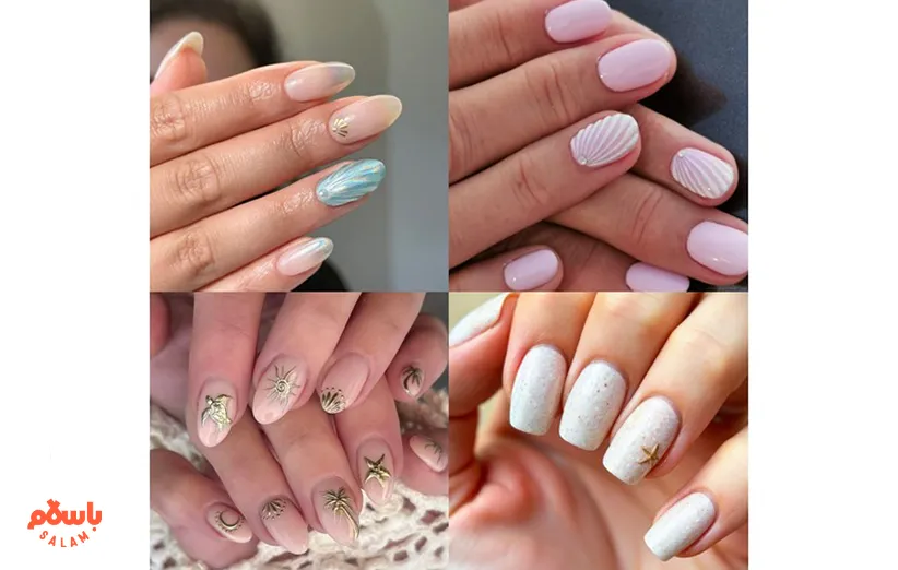 طرح ناخن ساحلی با سبک استوایی