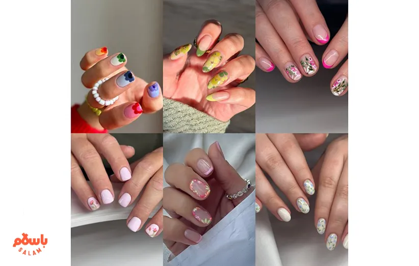 ناخن‌های گل‌دار چهارفصل 