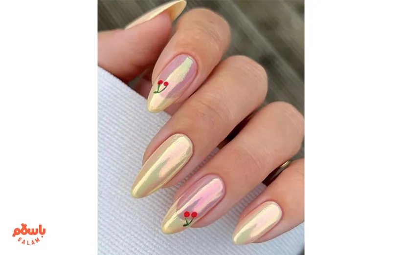 زرد کره‌ای کروم، زرد کره‌ای فرانسوی که یک عدد گیلاس کنارش کاشته‌باشی