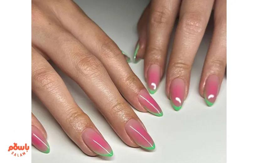 طرح ناخن هندوانه‌ای