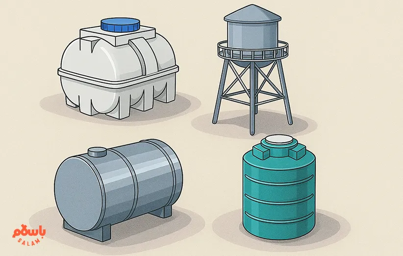 معرفی انواع مخزن آب، تانکر، و منبع آب پلاستیکی